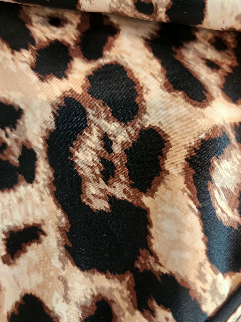 New Ladies Joyspun Leopard Animal Print Satin Charmeuse Pajama Lounge Pant Set - Picture 7 of 7